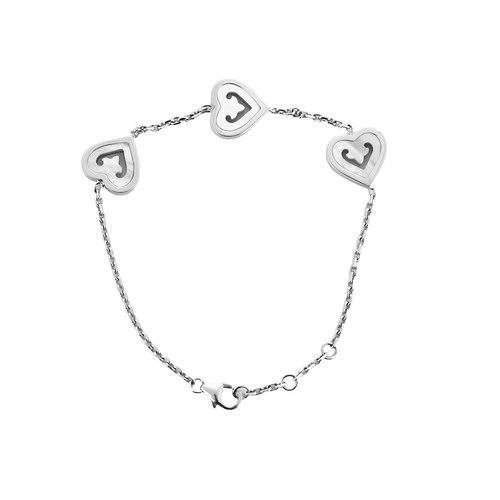 Bracelet O.J. Perrin - Coeur Légende - Bracelet en or gris et nacre blanche 58 Facettes DV20622-6