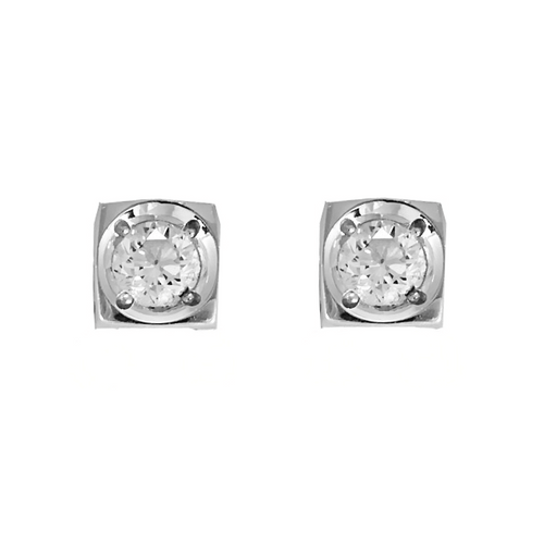 Boucles d'oreilles DINH VAN - Le Cube - Paire de Boucles d'Oreilles en or gris et diamant 58 Facettes DDV21154-3