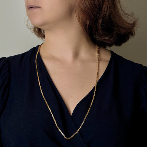 Collier Sautoir en or jaune, fine maille byzantine 58 Facettes DV0766-4