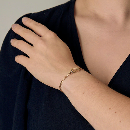 Bracelet Fred - Force 10 - Mini modèle - Bracelet en or jaune et acier doré. 58 Facettes DV21164-1