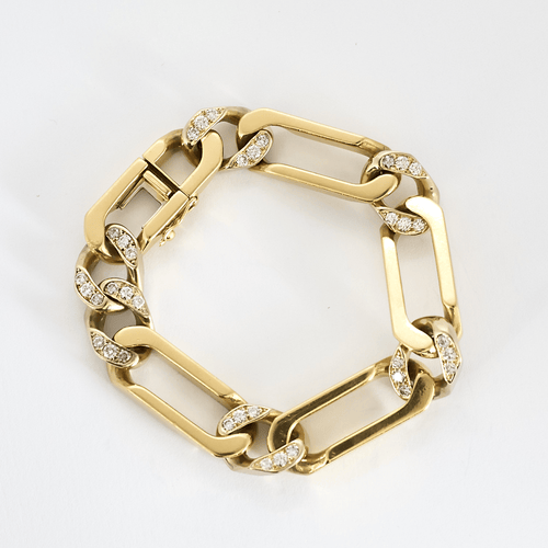 Bracelet VAN CLEEF & ARPELS - Rare Bracelet maille cheval en or jaune et diamants 58 Facettes DV14032-2