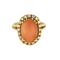 Bague 55 Bague en or jaune corail rouge entourage diamants 58 Facettes DV0378-5