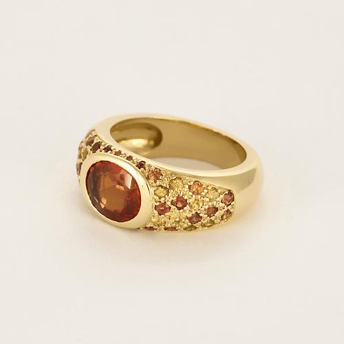 Bague 53.5 Bague jonc en or jaune saphirs de couleurs 58 Facettes DV21012-1-535-3