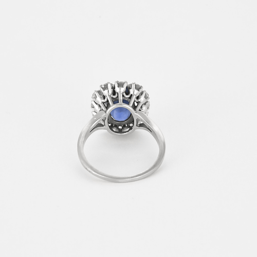 Bague 55 Bague marguerite en or gris saphir et diamants 58 Facettes DV21287-1-DV0882-1