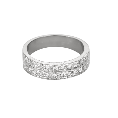 Bague 56 Bague en or blanc et diamants 58 Facettes DV20295-1-56-3