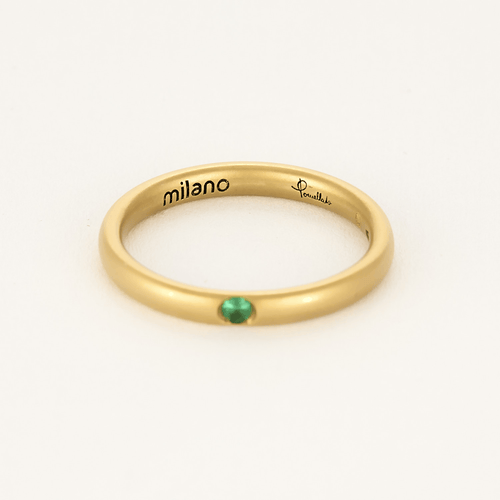 Bague 53 Pomellato- Lucciole -Alliance en or jaune et émeraude 58 Facettes DV5673-12