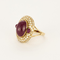 Bague 51.5 Bague en or jaune, rubis traité et diamants 58 Facettes DV20963-1