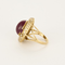 Bague 51.5 Bague en or jaune, rubis traité et diamants 58 Facettes DV20963-1