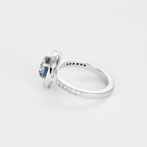 Bague 53 Bague en or gris saphir et diamants 58 Facettes DV21469-2-53-2