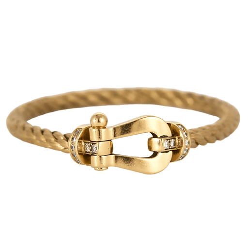 Bracelet FRED - FORCE 10 - Grand Modèle - Bracelet en or jaune et diamants 58 Facettes DV21289-4