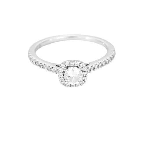 Bague 49 ZEINA - Sienne - Bague de fiançaille en platine et diamants 58 Facettes DV21460-1-49-2