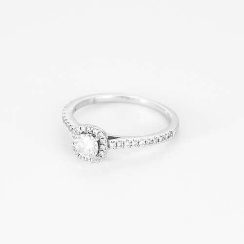 Bague 49 ZEINA - Sienne - Bague de fiançaille en platine et diamants 58 Facettes DV21460-1-49-2