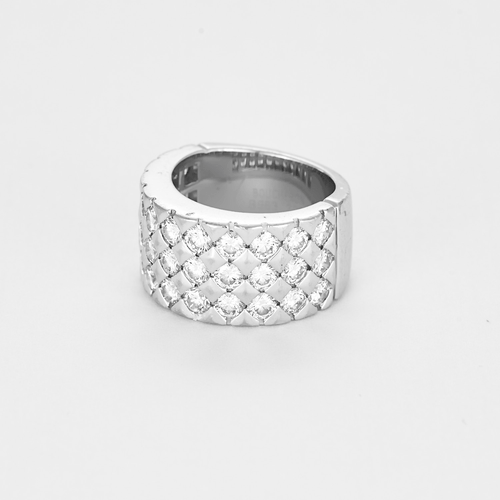 52 BOUCHERON - Large Bague en or gris et diamants 58 Facettes DV21607-1-52-2