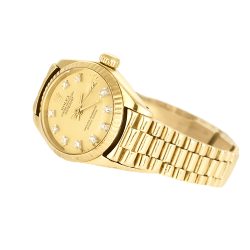 Montre ROLEX - Lady Date Just - Montre or jaune et diamants 58 Facettes DV0975-1