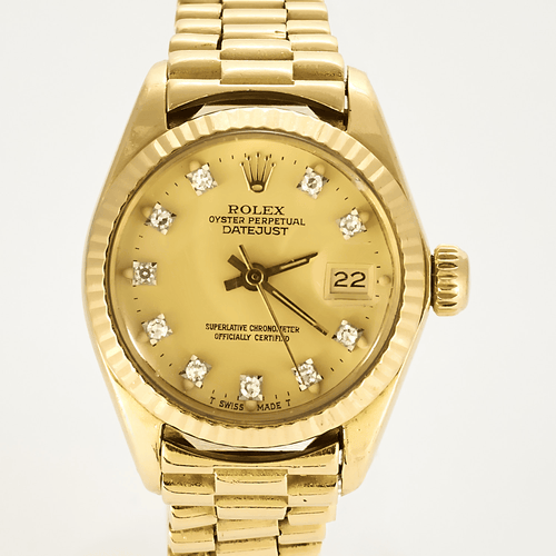 Montre ROLEX - Lady Date Just - Montre or jaune et diamants 58 Facettes DV0975-1