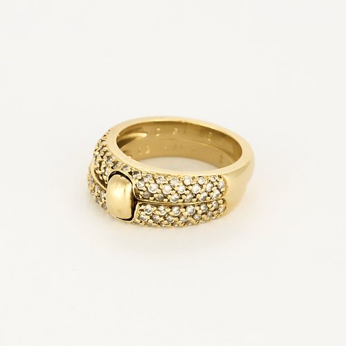 Bague 53 A. ROUVRE - Bague double anneaux en or jaune et diamants 58 Facettes DV21812-2-53-2