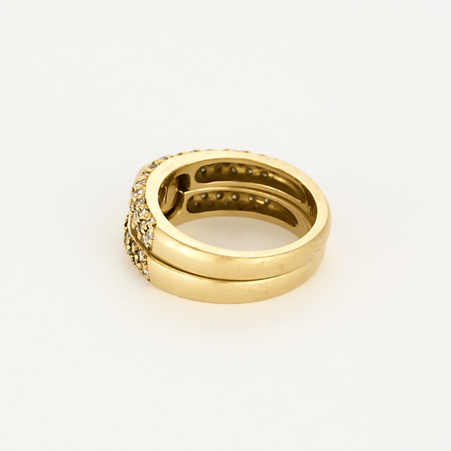 Bague 53 A. ROUVRE - Bague double anneaux en or jaune et diamants 58 Facettes DV21812-2-53-2