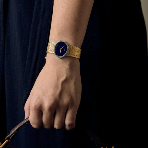 Montre PIAGET - Montre en or jaune, lapis lazuli et diamants à mouvement mécanique à remontage manuel 58 Facettes DV19769-3