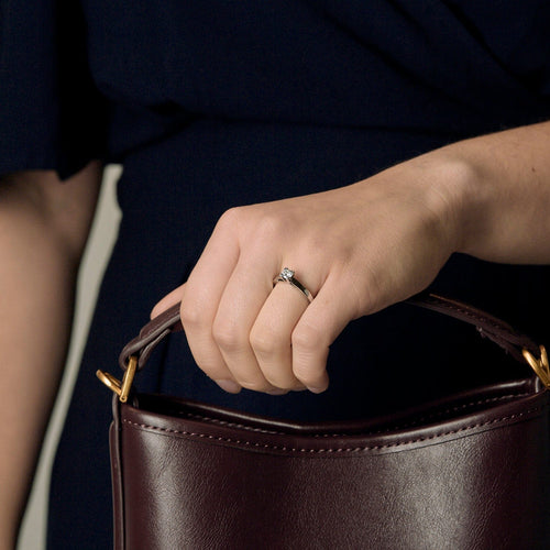 Bague 52 Bague solitaire en or gris et diamant 58 Facettes DV21344-1