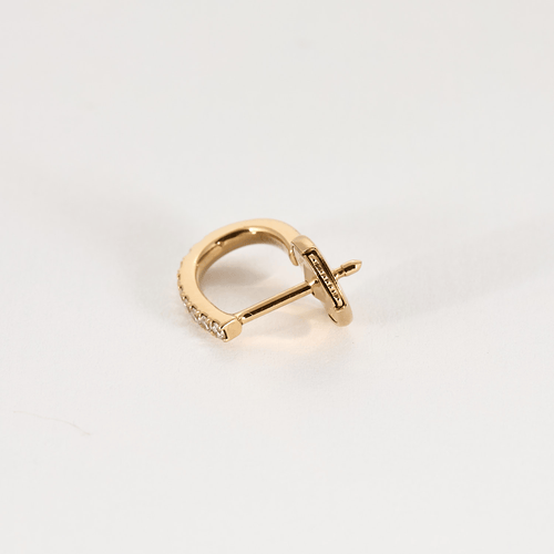 Boucles d'oreilles Messika - Créoles Gatsby XS  en or rose et diamants 58 Facettes DV20419-2