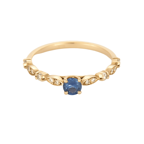 Bague 56 Fine Bague en or rose , diamants et saphir 58 Facettes DDV4732-2