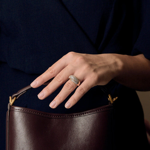 Bague 51 Bague croisée en or jaune et diamants 58 Facettes DV21812-4-51-2