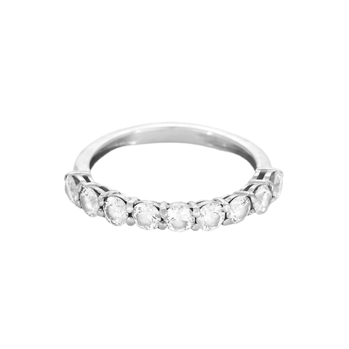 Bague 51 Demie Alliance en platine et diamants 58 Facettes DV14603-3