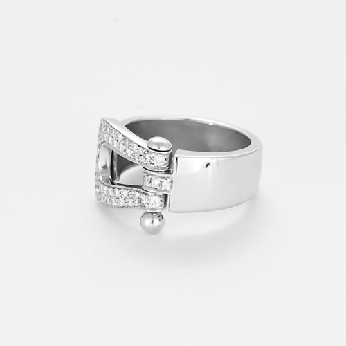 Bague 54 FRED - Force 10 - Grand Modèle - Bague en or gris et diamants 58 Facettes DV22134-1-54-3