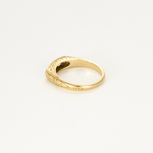 Bague 52 Bague jarretière en or jaune et diamants taillés en rose 58 Facettes DV21635-4