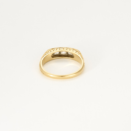 Bague 52 Bague jarretière en or jaune et diamants taillés en rose 58 Facettes DV21635-4