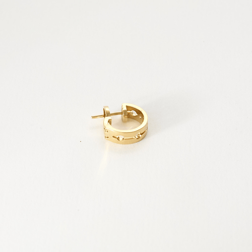 Boucles d'oreilles Dinh Van - Mono Créole Pulse or jaune et diamants 58 Facettes DV21222-2
