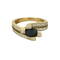 Bague 53 Bague moderniste en or, diamants et saphir 58 Facettes DV11394-2-53-2