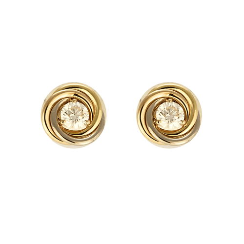 Boucles d'oreilles Cartier - Trinity- Boucle d'oreilles en or de trois couleurs et diamants 58 Facettes DV17058-12
