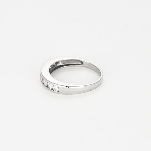 Bague 53 Demi Alliance en or blanc et diamants 58 Facettes DV21192-1-53-2