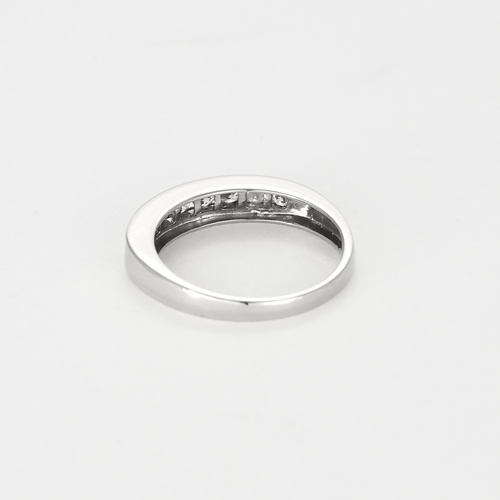 Bague 53 Demi Alliance en or blanc et diamants 58 Facettes DV21192-1-53-2