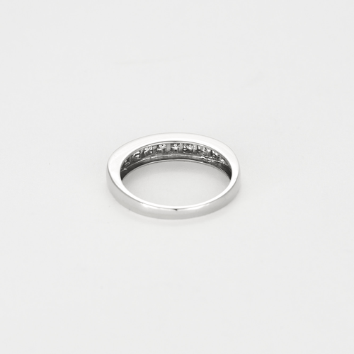 Bague 53 Demi Alliance en or blanc et diamants 58 Facettes DV21192-1-53-2