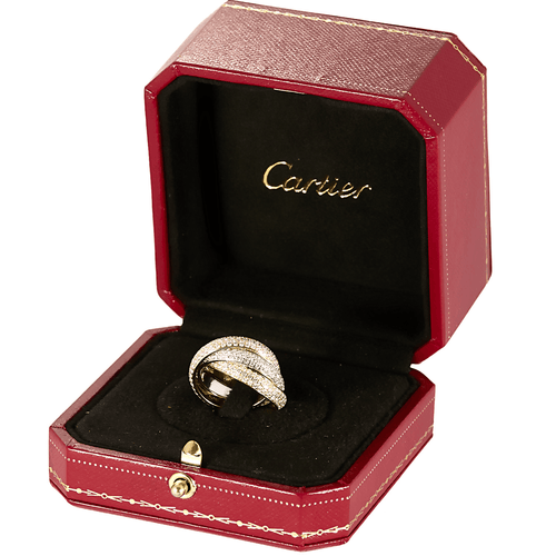 Bague 48 Cartier - Trinity grand modèle - Bague en or de trois couleurs et diamants 58 Facettes DV21804-1