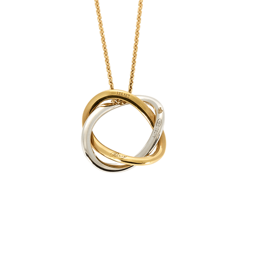 Collier Poiray Collier Tresse en or gris et or jaune 58 Facettes DV22644-1