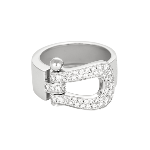 Bague 52 FRED - Force 10 - Bague or gris et diamants 58 Facettes DV18014-2
