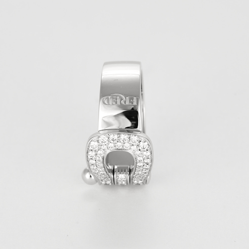 Bague 52 FRED - Force 10 - Bague or gris et diamants 58 Facettes DV18014-2