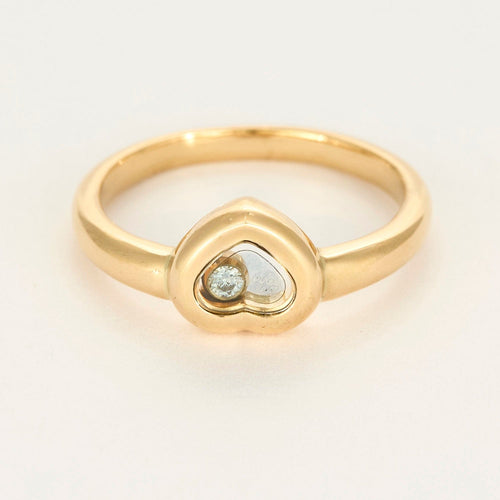 Bague 55 CHOPARD -  Happy diamonds - Bague coeur en or jaune et diamants 58 Facettes DV21885-4