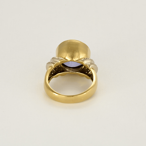 Bague 57 Bague en or jaune et or gris, tanzanite et diamants 58 Facettes DV0834-10