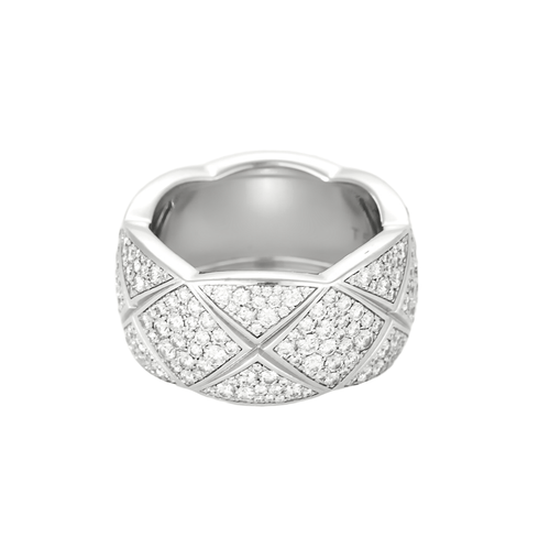 Bague 54 CHANEL- Coco Crush . Large Modèle. Bague en or gris et diamants 58 Facettes DDV21138-3-54-24