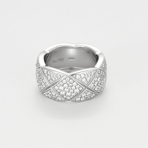 Bague 54 CHANEL- Coco Crush . Large Modèle. Bague en or gris et diamants 58 Facettes DDV21138-3-54-24