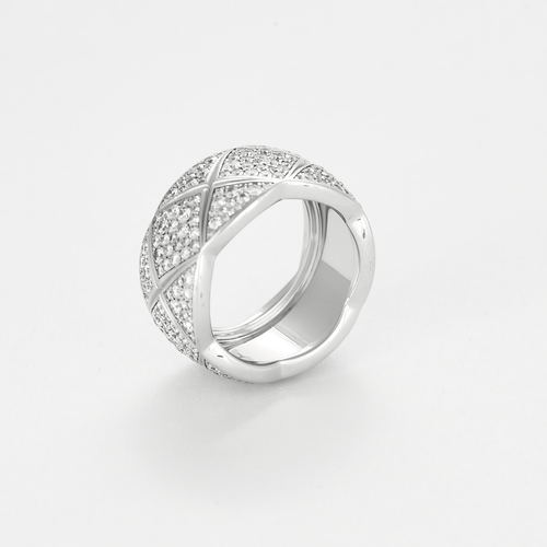 Bague 54 CHANEL- Coco Crush . Large Modèle. Bague en or gris et diamants 58 Facettes DDV21138-3-54-24