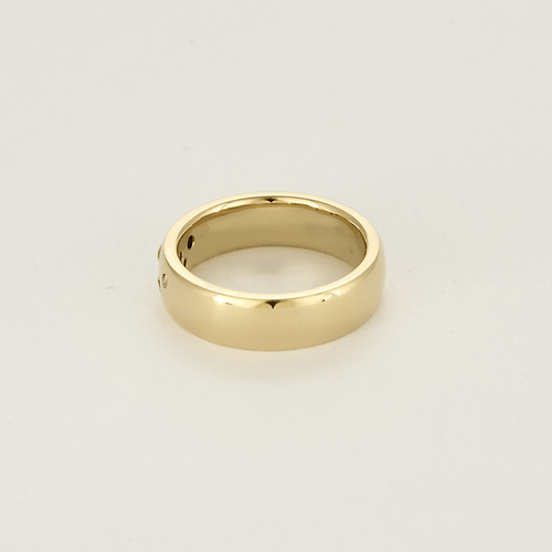 Bague 51 Large alliance en or jaune et diamants 58 Facettes DV20246-1