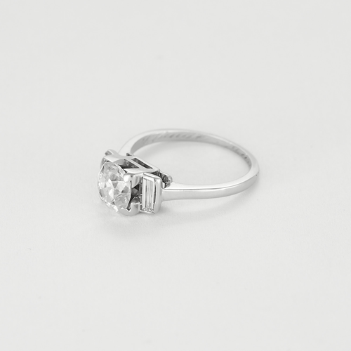 Bague 47 Bague solitaire en Platine et diamants 58 Facettes DV21565-2-47-2