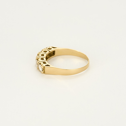 Bague 51 Demie alliance en or jaune et diamants 58 Facettes DV10000-2-51-2