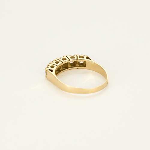 Bague 51 Demie alliance en or jaune et diamants 58 Facettes DV10000-2-51-2