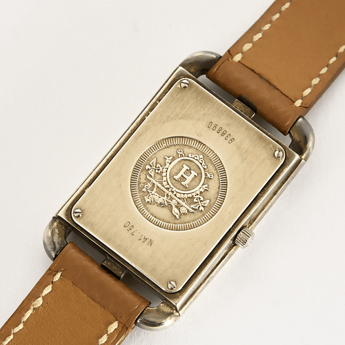 Montre HERMÈS - CAP CODE - Montre en acier à boitier rectangulaire et à mouvement quartz 58 Facettes DV17926-7